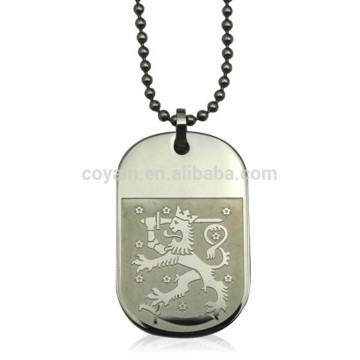 Geprägte Logo Edelstahl Günstige Military Dog Tag Halskette